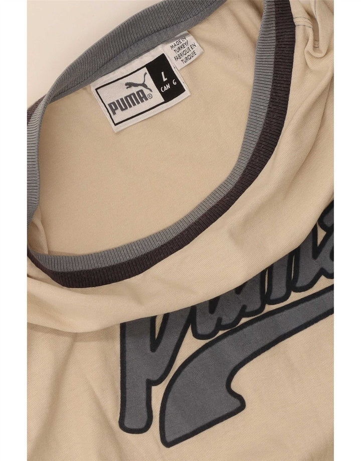 Puma Mens Graphic Vest Top Large Beige Colourblock