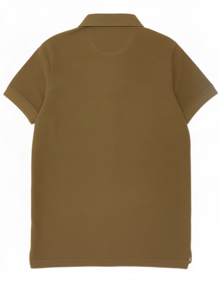 Massimo Dutti Mens Polo Shirt Small Khaki Cotton