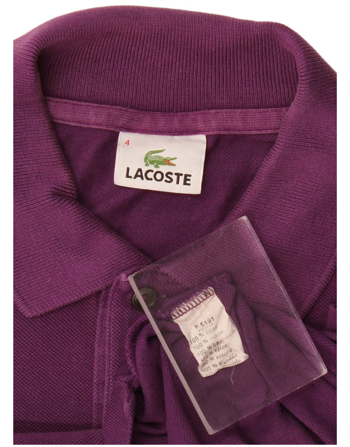 Lacoste Mens Polo Shirt Size 4 Medium Purple Cotton