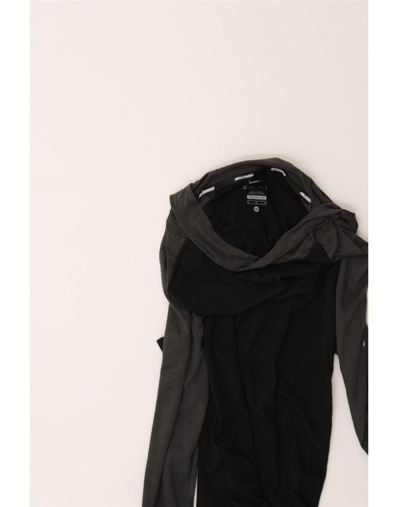 NIKE Womens Dri Fit Hooded Top Long Sleeve UK 12 Medium Black Colourblock Vintage Nike and Second-Hand Nike from Messina Hembry 