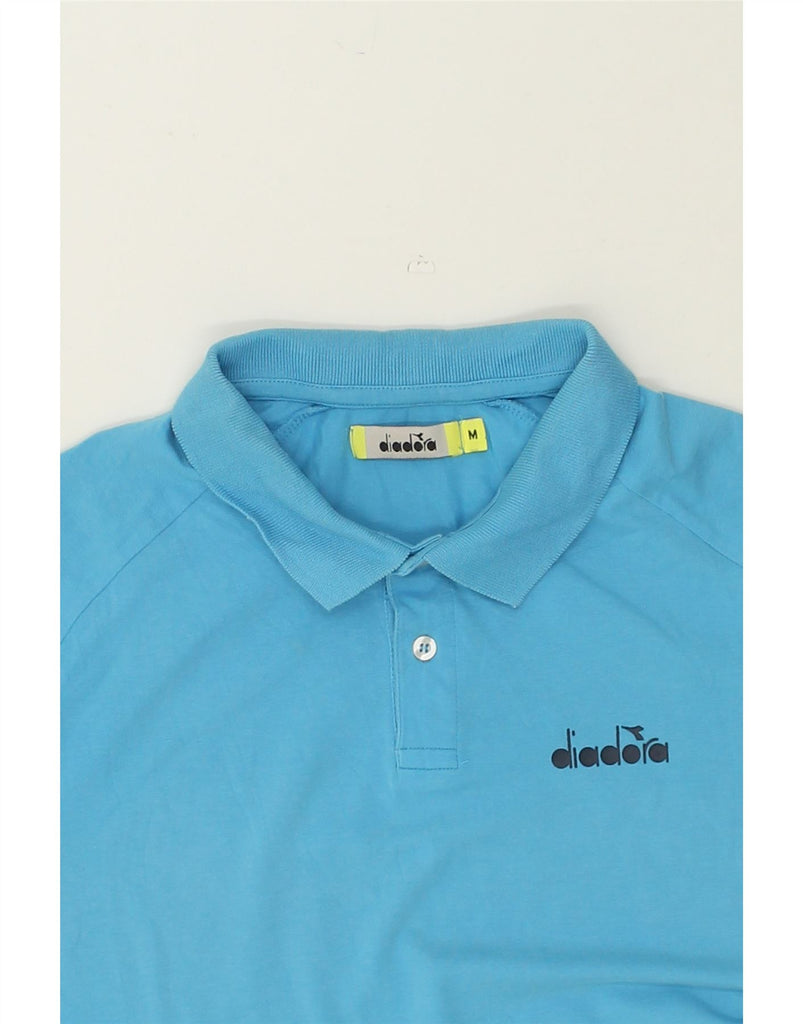 DIADORA Mens Polo Shirt Medium Blue Cotton | Vintage Diadora | Thrift | Second-Hand Diadora | Used Clothing | Messina Hembry 