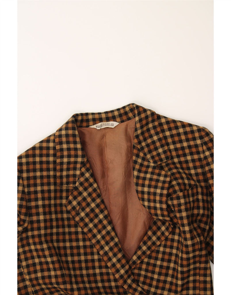 PANCALDI & B Womens Double Breasted Blazer Jacket UK 14 Medium Brown Check Vintage Pancaldi & B and Second-Hand Pancaldi & B from Messina Hembry 