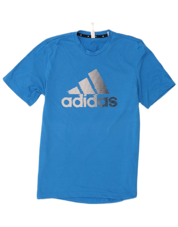 Adidas Mens Aeroready Graphic T-Shirt Top Medium Blue Polyester