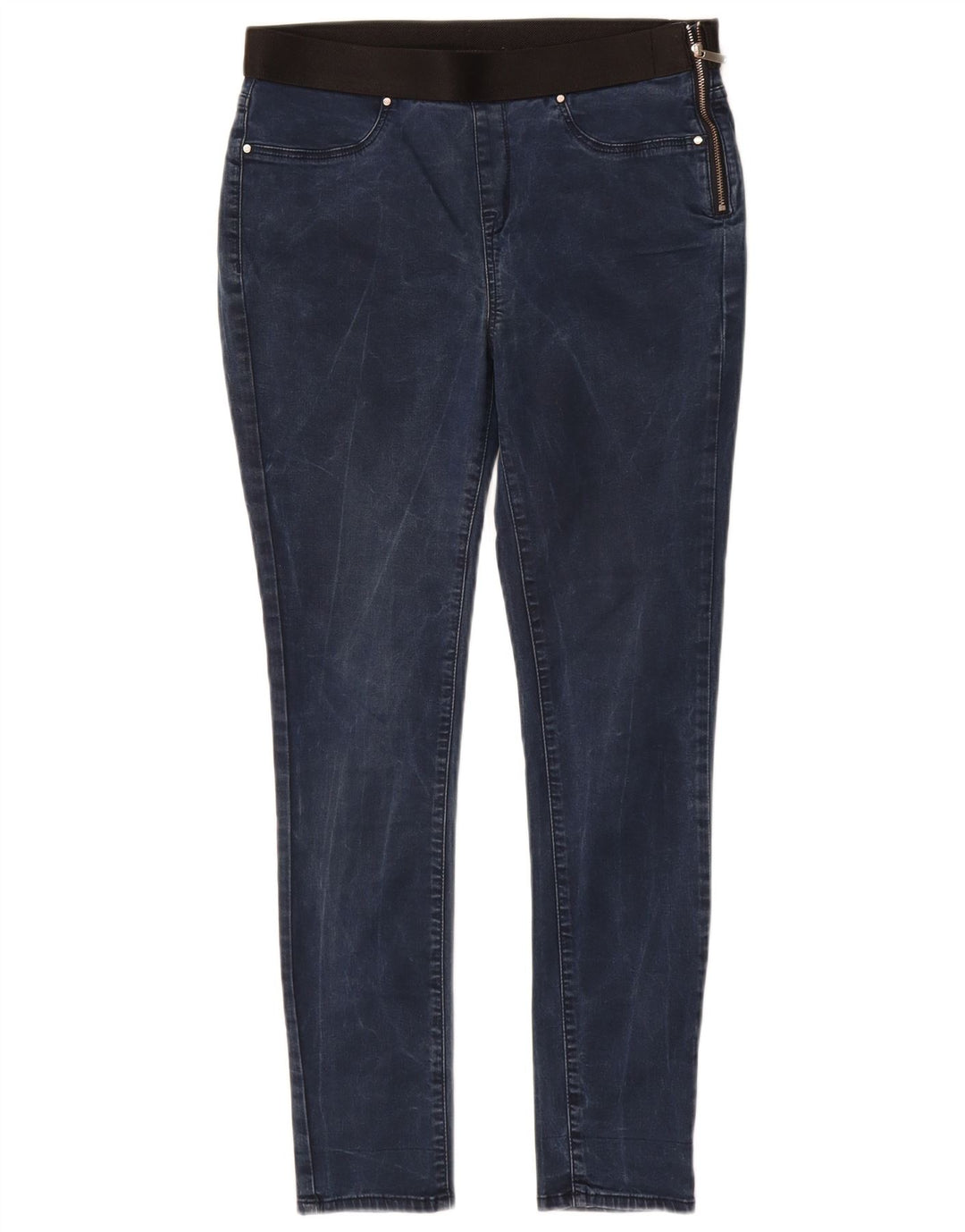 KAREN MILLEN Womens Jegging Jeans UK 12 Medium W28 L28 Navy Blue Cotton