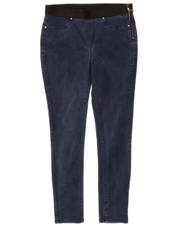 KAREN MILLEN Womens Jegging Jeans UK 12 Medium W28 L28 Navy Blue Cotton