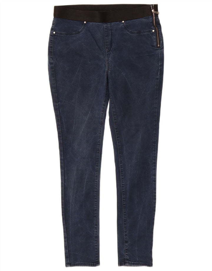KAREN MILLEN Womens Jegging Jeans UK 12 Medium W28 L28 Navy Blue Cotton