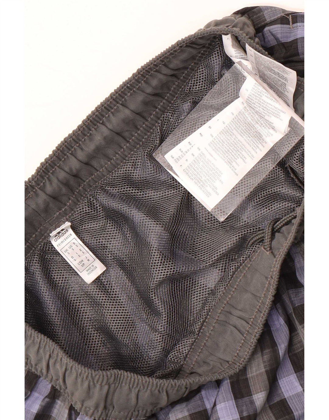 Adidas Mens Swimming Shorts Small  Grey Check Polyester