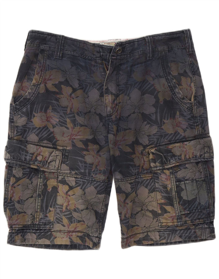 Fat Face Mens Cargo Shorts W34 Large Navy Blue Floral Cotton