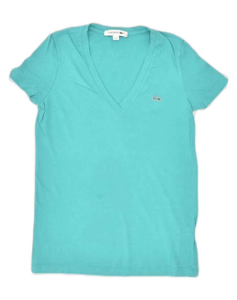 LACOSTE Womens T-Shirt Top Size 34 Small Turquoise Cotton | Vintage Lacoste | Thrift | Second-Hand Lacoste | Used Clothing | Messina Hembry 