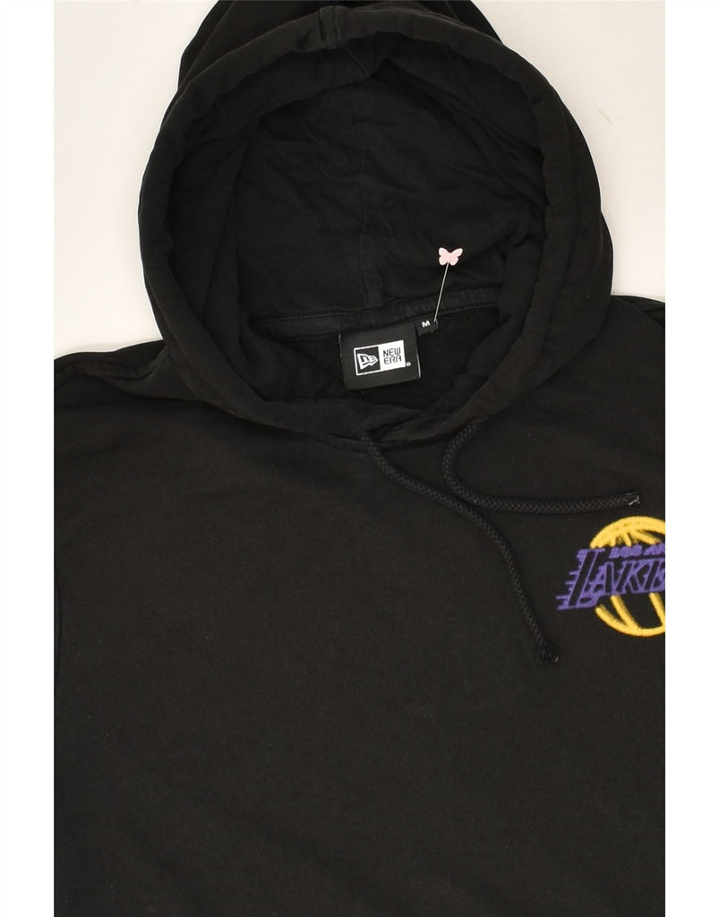 NEW ERA Mens Lakers Graphic Hoodie Jumper Medium Black Cotton | Vintage New Era | Thrift | Second-Hand New Era | Used Clothing | Messina Hembry 