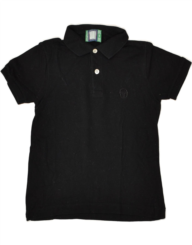 SERGIO TACCHINI Boys Polo Shirt 5-6 Years Black Cotton | Vintage Sergio Tacchini | Thrift | Second-Hand Sergio Tacchini | Used Clothing | Messina Hembry 