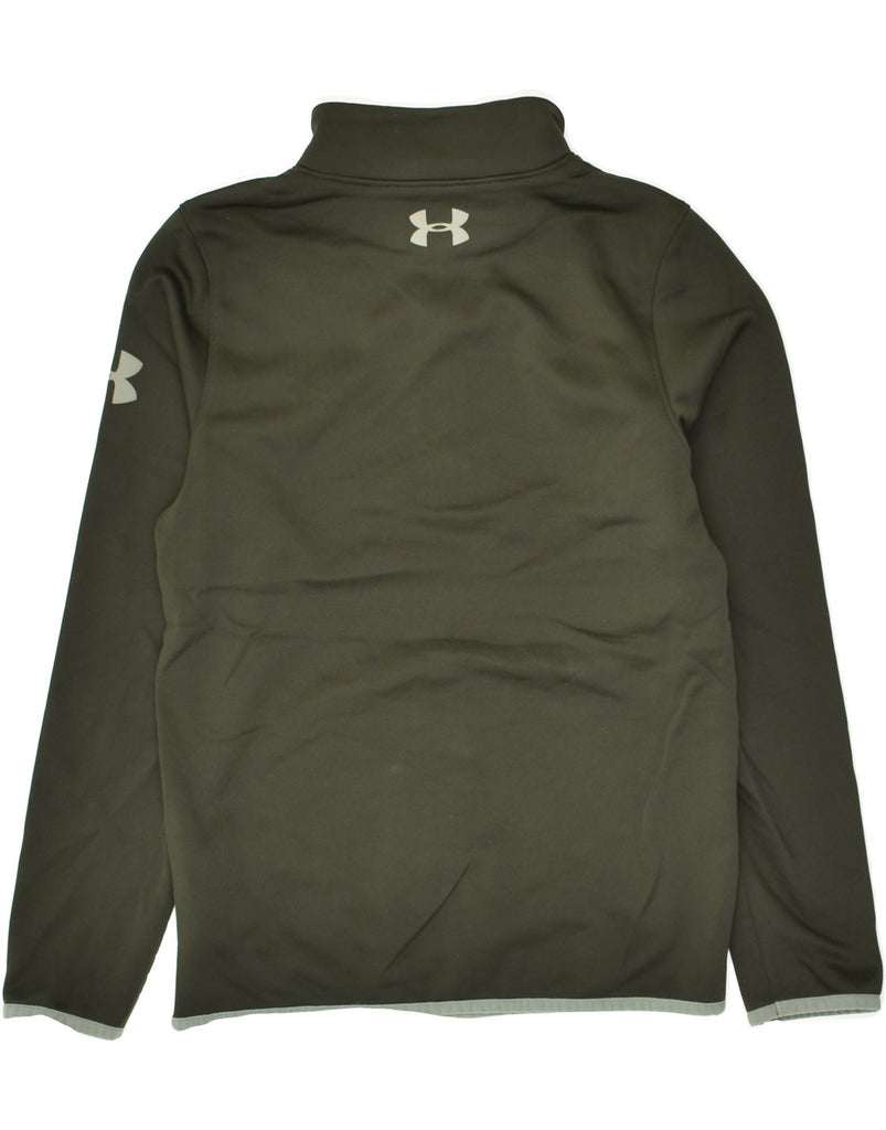 UNDER ARMOUR Boys Zip Neck Sweatshirt Jumper 10-11 Years Medium Green | Vintage Under Armour | Thrift | Second-Hand Under Armour | Used Clothing | Messina Hembry 