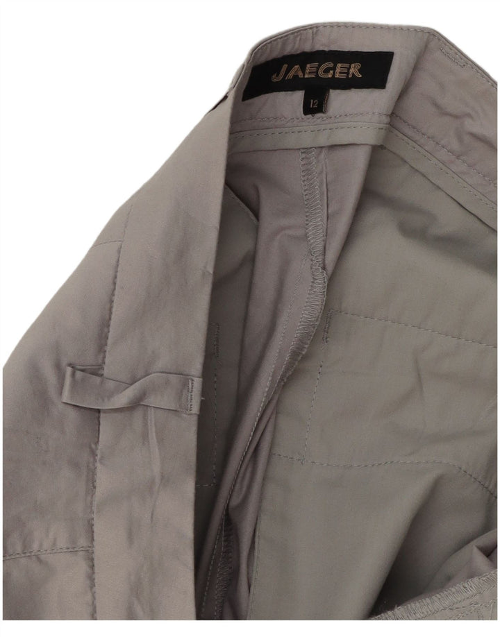 Jaeger Womens Crop Pegged Suit Trousers UK 12 Medium W32 L25 Grey Polyester