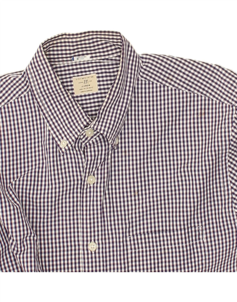 J. CREW Mens Shirt Size 15 1/2 Medium Navy Blue Gingham Cotton | Vintage J. Crew | Thrift | Second-Hand J. Crew | Used Clothing | Messina Hembry 