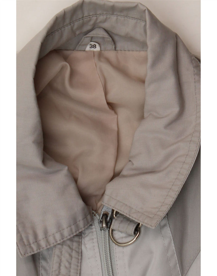 VINTAGE Womens Oversized Bomber Jacket EU 38 Medium Grey Striped Vintage Vintage and Second-Hand Vintage from Messina Hembry 