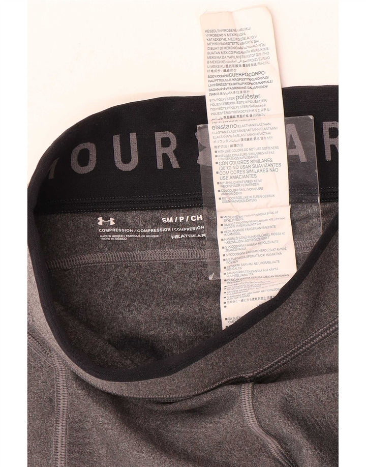 Under Armour Womens Heat Gear Leggings UK 10 Small Grey Polyester