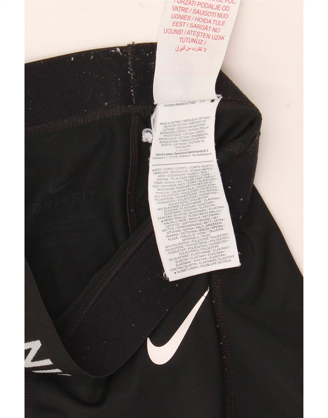 Nike Girls Dri Fit Graphic Leggings 9-10 Years Black Polyester