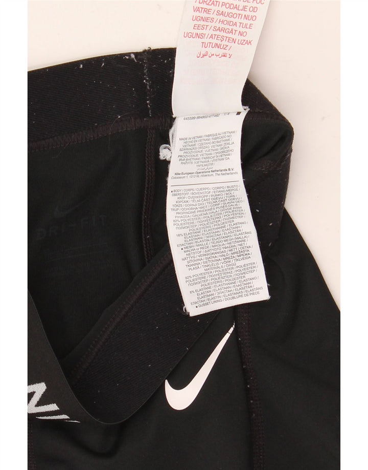 Nike Girls Dri Fit Graphic Leggings 9-10 Years Black Polyester