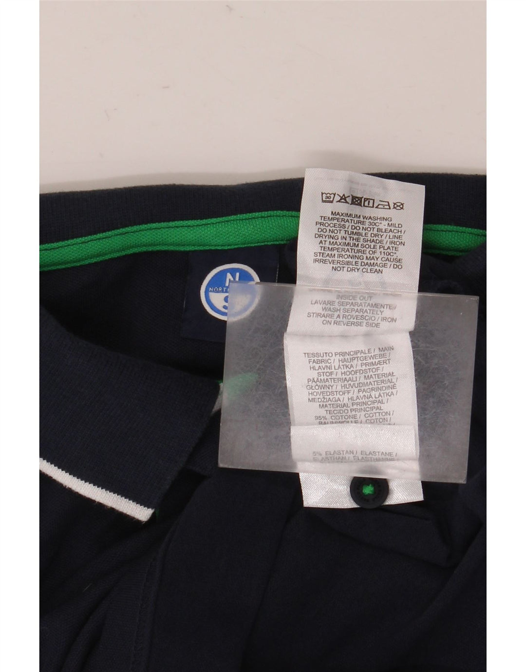 North Sails Mens Graphic Polo Shirt Large Navy Blue Cotton