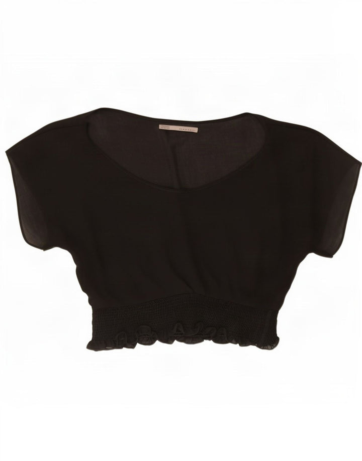 Zara Womens Oversized Blouse Top UK 18 XL Black