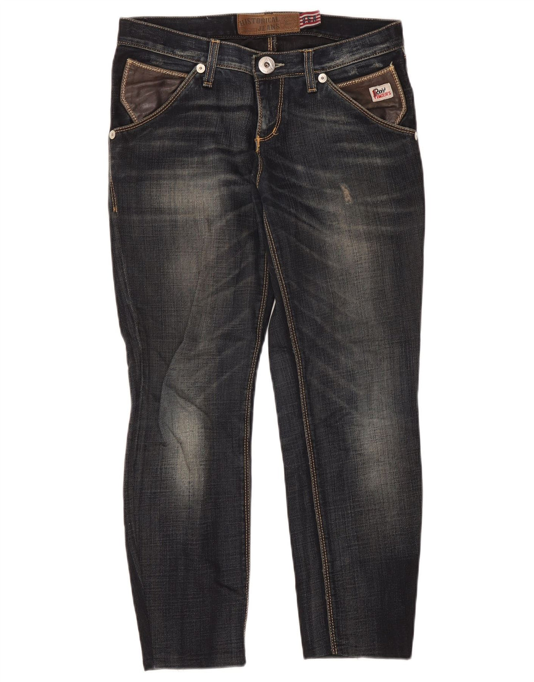 Roy Rogers Womens Distressed Slim Jeans W28 L26 Blue
