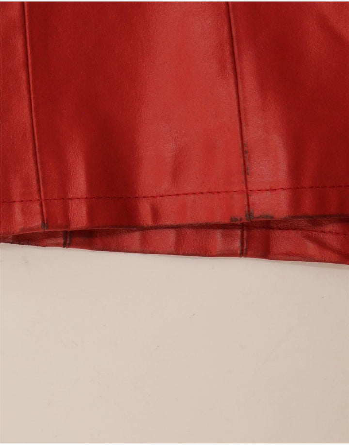 Vintage Womens Leather Jacket IT 48 XL Red Leather
