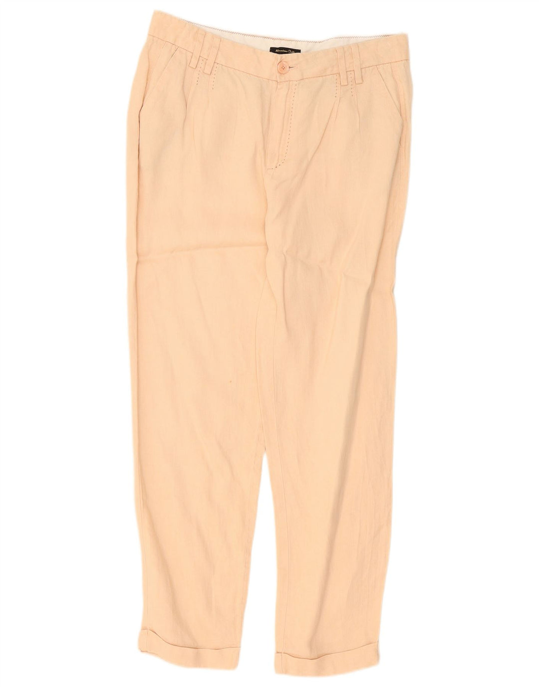 Massimo Dutti Womens Straight Chino Trousers EU 40 Medium W30 L28 Beige