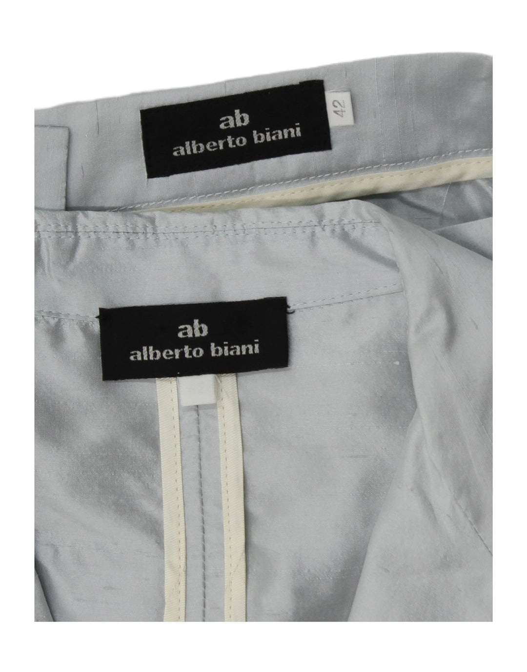 Alberto Biani Womens 3 Button 2 Piece Skirt Set IT 42 Medium W26 Blue Silk