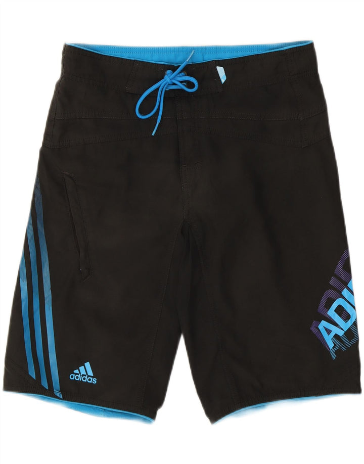 ADIDAS Mens Graphic Swimming Shorts XS  Black Vintage Adidas and Second-Hand Adidas from Messina Hembry 