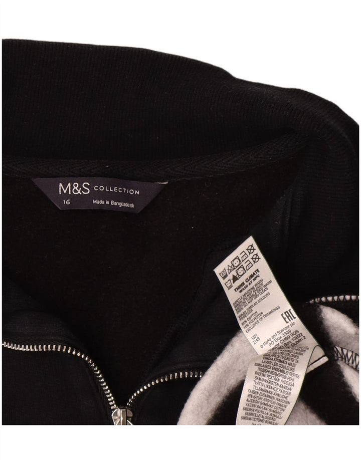 Marks & Spencer Womens Oversized Sweatshirt Jumper UK 16 Large Black