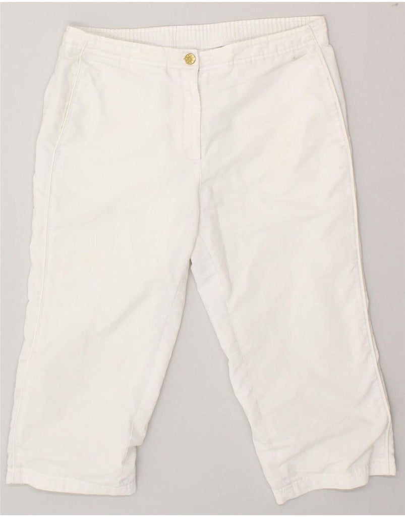 NIKE Womens Capri Tracksuit Trousers UK 10/12 Medium White Polyacrylic Vintage Nike and Second-Hand Nike from Messina Hembry 