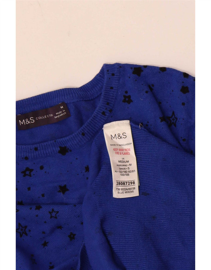 Marks & Spencer Womens Abstract Pattern Boat Neck Jumper Sweater UK 14 Medi