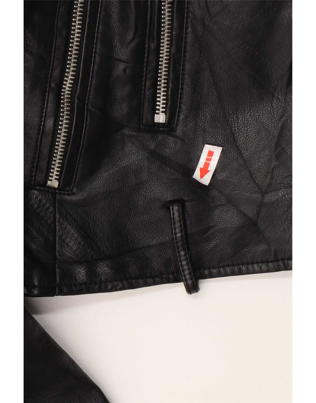 Levi's Womens Crop Faux Leather Biker Jacket UK 10 Small Black Polyurethane