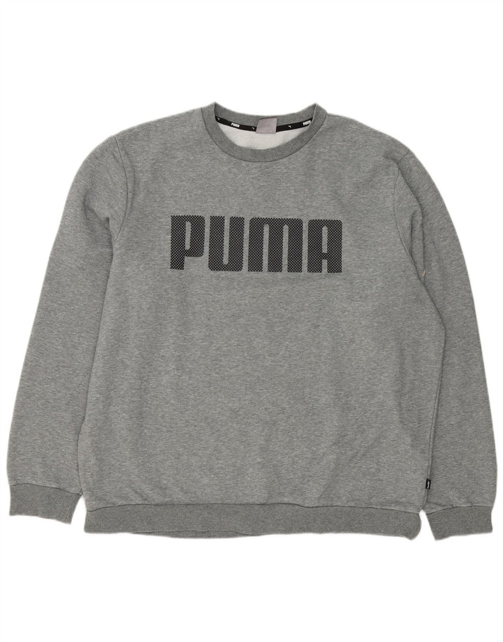 Puma Mens Graphic Sweatshirt Jumper 2XL Grey Flecked