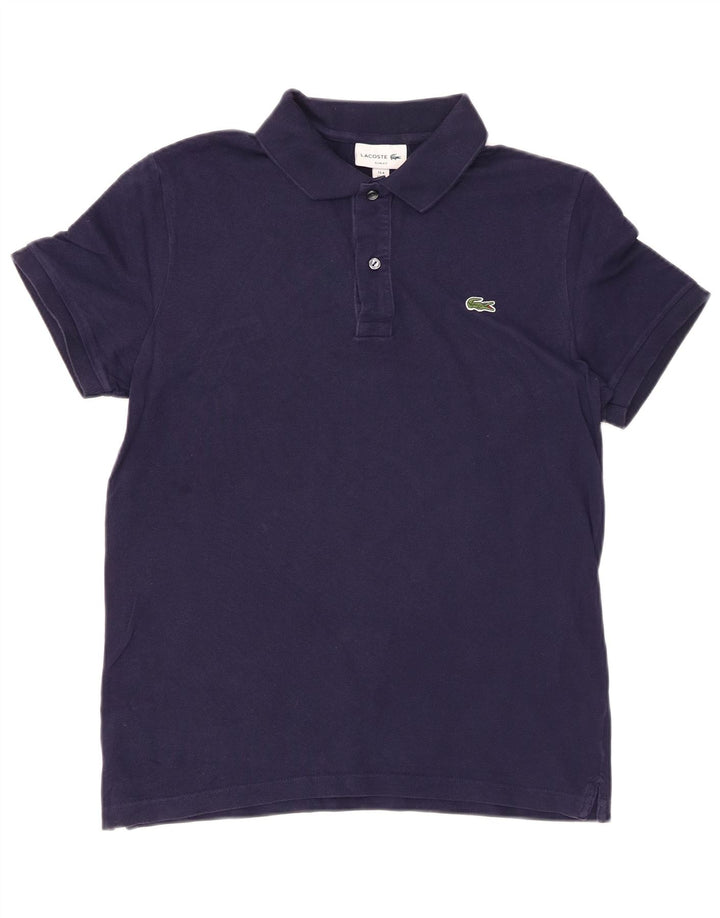 LACOSTE Mens Slim Fit Polo Shirt Size 4 Medium Navy Blue Cotton