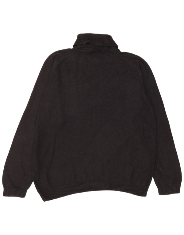 Marks & Spencer Womens Roll Neck Jumper Sweater UK 20 2XL Black Cotton