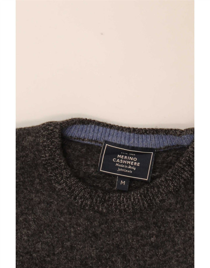 John Lewis Womens Crew Neck Jumper Sweater UK 14 Medium Grey Lambswool