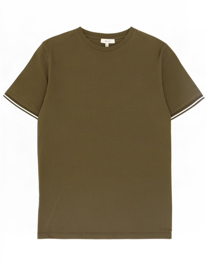 Reiss Mens T-Shirt Top XS Khaki Cotton