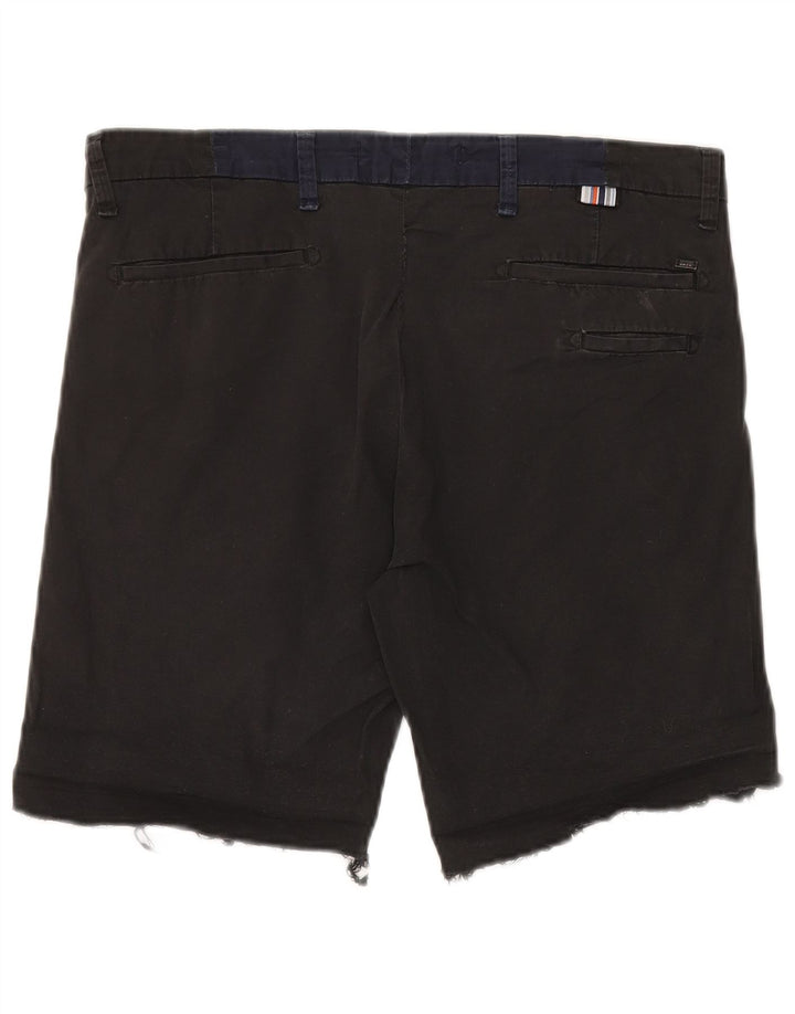 LIU JO Mens Slim Fit Chino Shorts IT 50 Large W36 Black Cotton