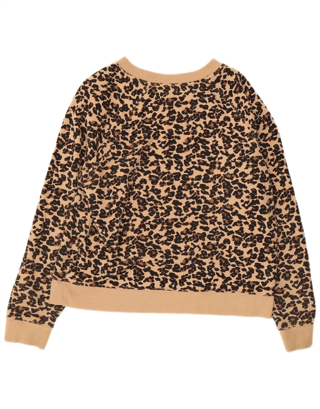 Calvin Klein Jeans Womens Sweatshirt Jumper UK 14 Medium Beige Animal Print