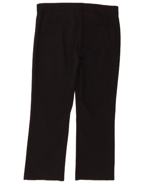 Zara Womens Straight Casual Trousers XL W32 L25 Black Cotton