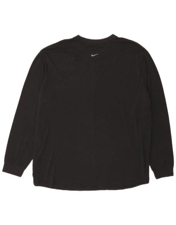 Nike Mens Dri Fit Top Long Sleeve 2XL Black Polyester