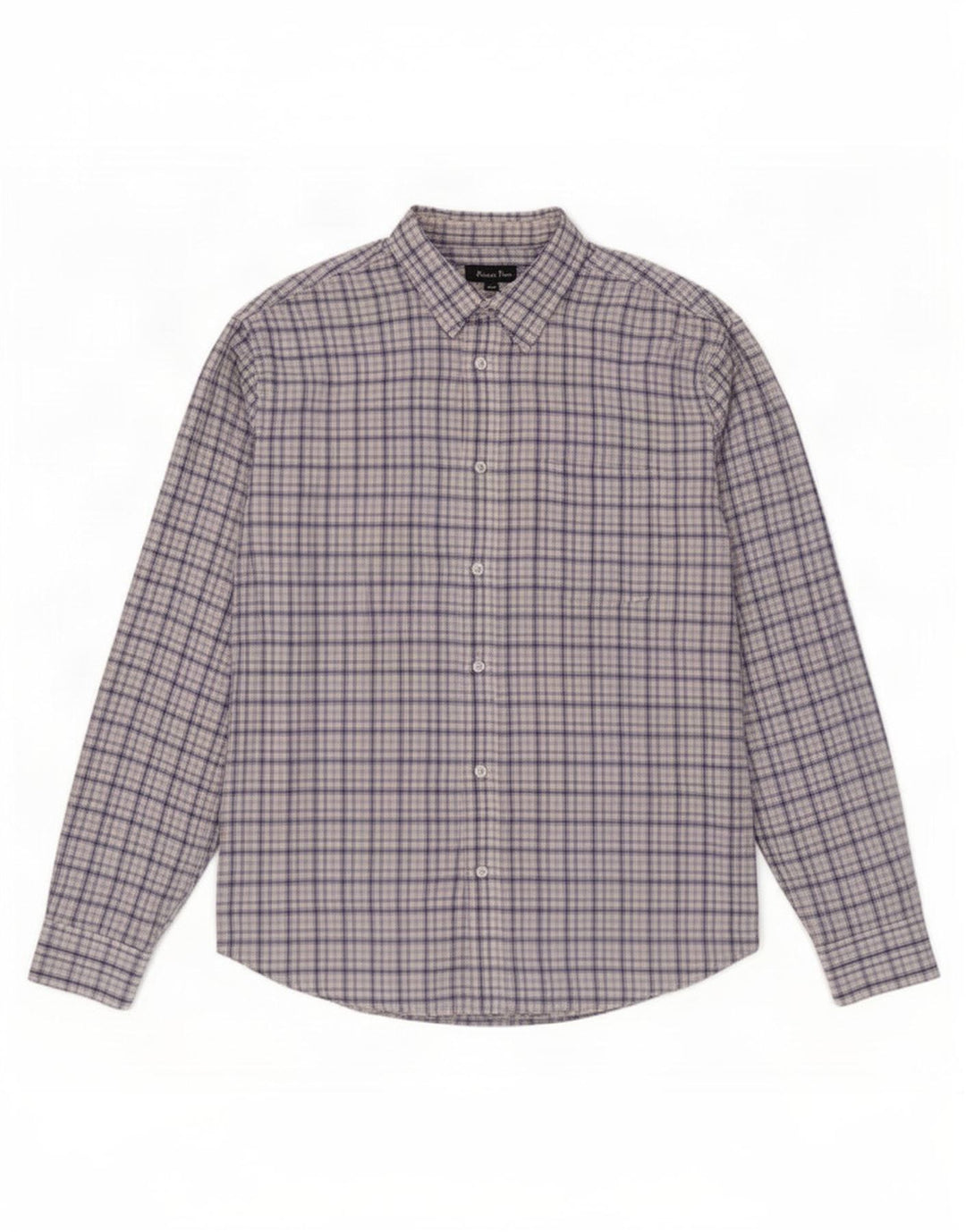 James Pringle Mens Flannel Shirt Large Blue Check Polyester