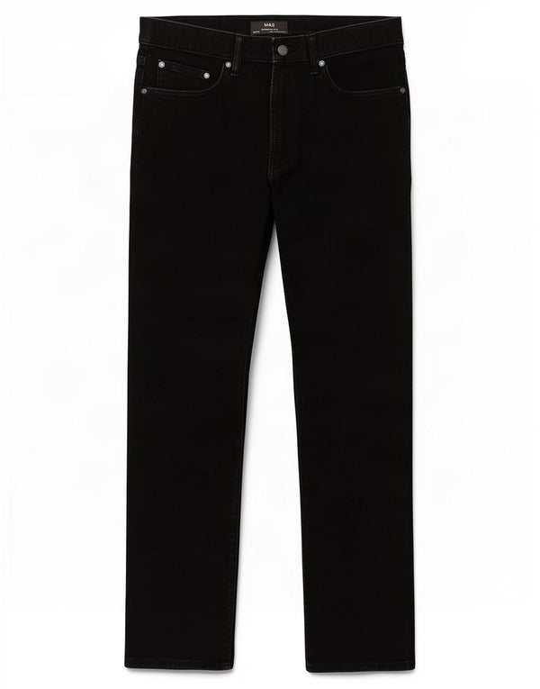 Marks & Spencer Mens Straight Jeans W32 L31 Black Cotton