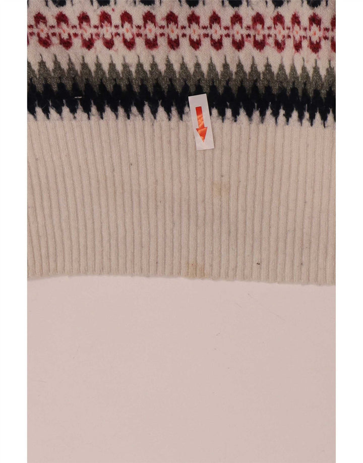 Marks & Spencer Mens Boat Neck Jumper Sweater Large Multicoloured Fair Isle