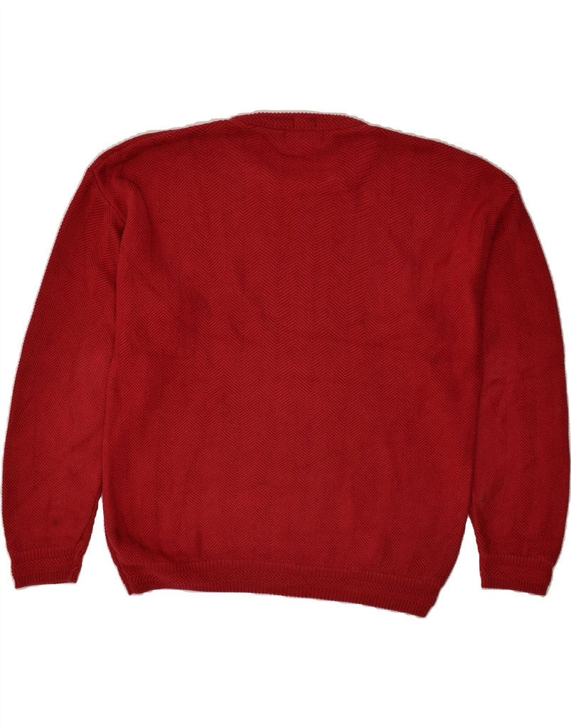 CHAPS RALPH LAUREN Mens Crew Neck Jumper Sweater Large Red Cotton | Vintage Chaps Ralph Lauren | Thrift | Second-Hand Chaps Ralph Lauren | Used Clothing | Messina Hembry 