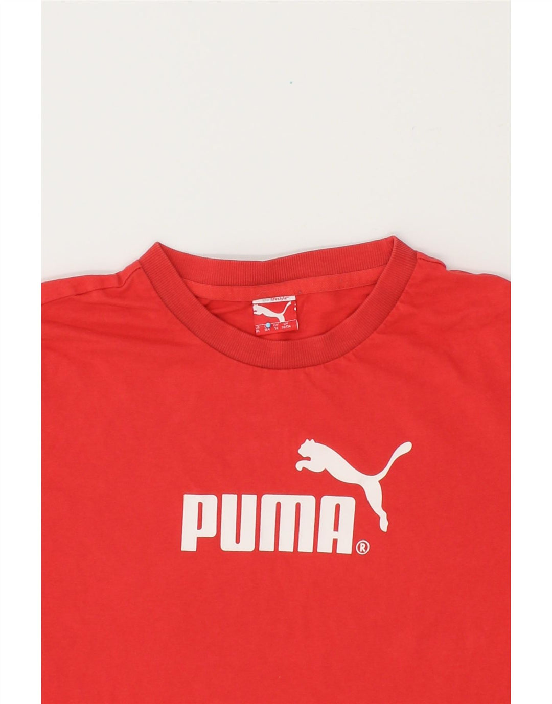 PUMA Boys Graphic T-Shirt Top 13-14 Years XL Red Vintage Puma and Second-Hand Puma from Messina Hembry 