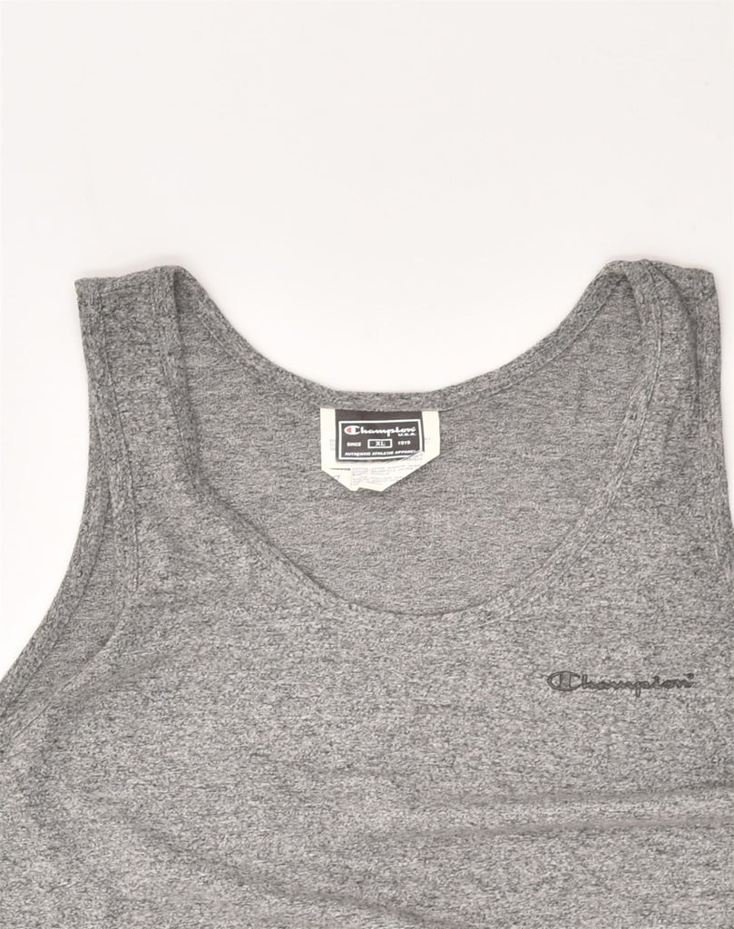 CHAMPION Womens Vest Top UK 18 XL Grey Cotton | Vintage Champion | Thrift | Second-Hand Champion | Used Clothing | Messina Hembry 