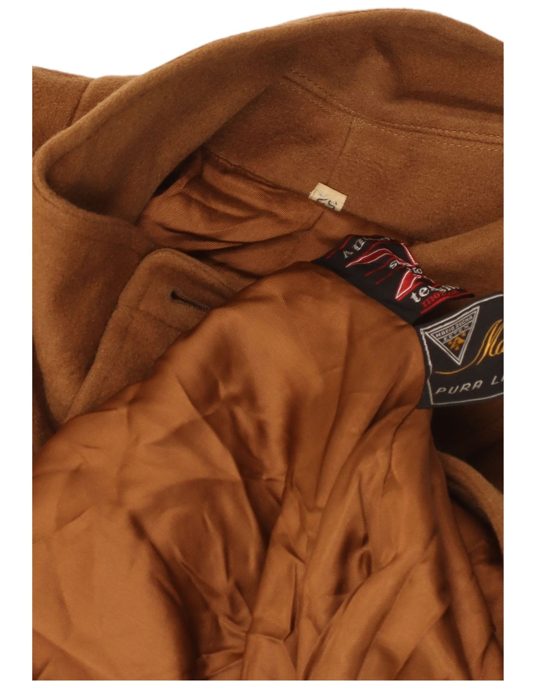 Mario Zegna Mens Overcoat IT 52 XL Beige Virgin Wool