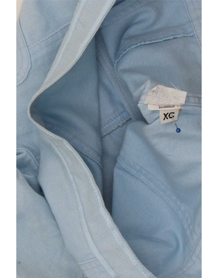 Roccobarocco Womens Crop Graphic Denim Jacket IT 44 Medium Blue